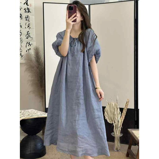 レディース ファッション 服 オシャレ カワイイ シンプル 大人カワイイ 大きいサイズ フレンチ ソリッドカラー パフスリーブ ラミー ドレス 秋 ラウンドネック スリム ロング スカート レディース ファッション 服 オシャレ カワイイ シンプル 大人カワイイ 大きいサイズ フレンチ ソリッドカラー パフスリーブ ラミー ドレス 秋 ラウンドネック スリム ロング スカート