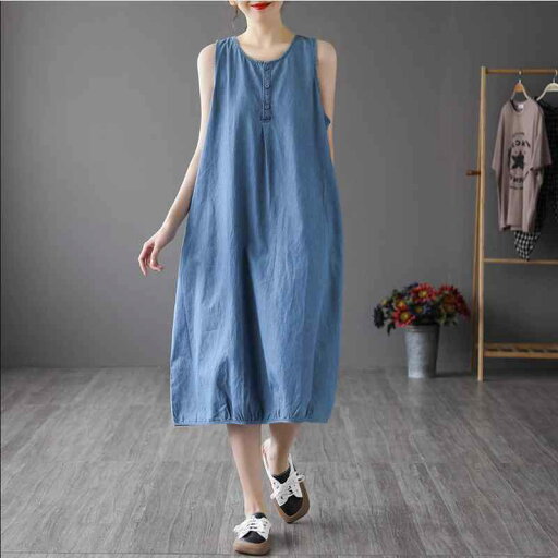 レディース ファッション 服 オシャレ カワイイ シンプル 大人カワイイ 大きいサイズ ソリッドカラー テンセル デニム ノースリーブ タンク トップス ラウンドネック 薄手 カジュアル ドレス レディース ファッション 服 オシャレ カワイイ シンプル 大人カワイイ 大きいサイズ ソリッドカラー テンセル デニム ノースリーブ タンク トップス ラウンドネック 薄手 カジュアル ドレス