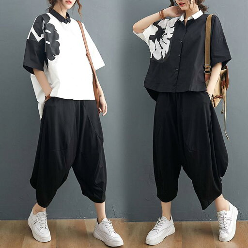レディース ファッション 服 オシャレ カワイイ シンプル 大人カワイイ 大きいサイズ コットン リネン ツーピース 半袖 ボタン ダウン シャツ ウエスト ゴム カジュアル ワイド レッグ スラックス ゆったり スーツ レディース ファッション 服 オシャレ カワイイ シンプル 大人カワイイ 大きいサイズ コットン リネン ツーピース 半袖 ボタン ダウン シャツ ウエスト ゴム カジュアル ワイド レッグ スラックス ゆったり スーツ