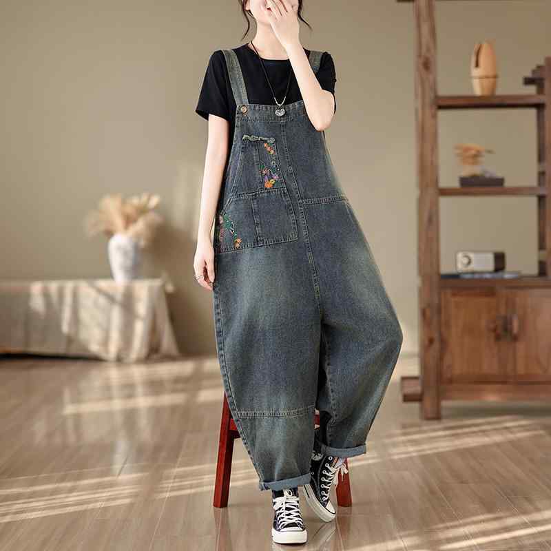 レディース ファッション 服 オシャレ カワイイ シンプル 大人カワイイ 大きいサイズ レトロアンティーク 加工 ウォッシュ ジーンズ スタイリッシュ スリム ジャンプ スーツ 秋