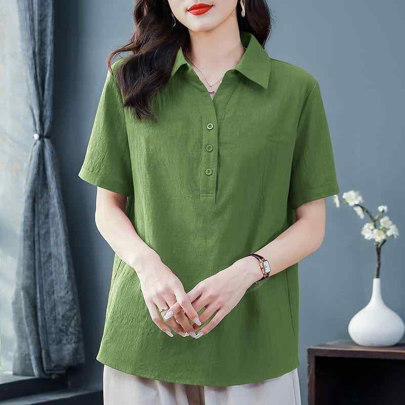 春 コーデ レディース ファッション オシャレ カワイイ シンプル きれいめ ナチュラル 上品カジュアル 婦人服 夏 半袖 シャツ ポロ リネン T 大きいサイズ コットン 麻 トップス