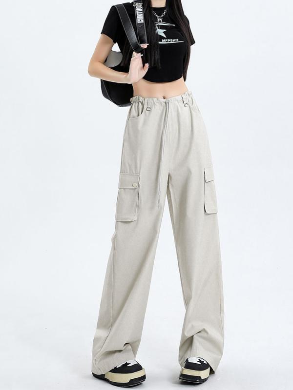 乐天商城 - レディース ファッション 服 オシャレ カワイイ シンプル 大人カワイイ 大きいサイズ 秋 ゆったり カジュアル ハイウエスト ワイド レッグ 登山 パンツ