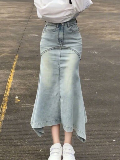 レディース ファッション 服 オシャレ カワイイ シンプル 大人カワイイ 大きいサイズ 秋 デニム スカート 韓国 スタイル ハイウエスト スリム ヒップ リット フィッシュ スカート ミドル丈 レディース ファッション 服 オシャレ カワイイ シンプル 大人カワイイ 大きいサイズ 秋 デニム スカート 韓国 スタイル ハイウエスト スリム ヒップ リット フィッシュ スカート ミドル丈
