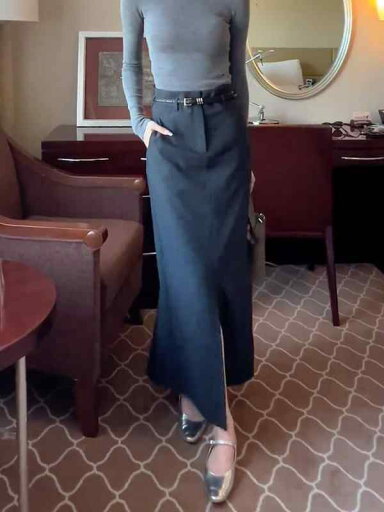 レディース ファッション 服 オシャレ カワイイ シンプル 大人カワイイ 大きいサイズ フロントスリット 通勤 グレー スーツ スカート 秋 ハイウエスト 薄手 ロング 快適 Aライン レディース ファッション 服 オシャレ カワイイ シンプル 大人カワイイ 大きいサイズ フロントスリット 通勤 グレー スーツ スカート 秋 ハイウエスト 薄手 ロング 快適 Aライン