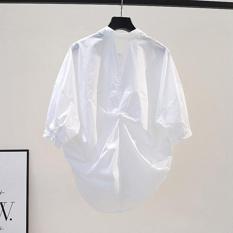 Rakuten - レディース ファッション 服 オシャレ カワイイ シンプル 大人カワイイ 大きいサイズ 秋 カット オフ コットン シャツ ゆったり プリーツ 半袖 トップス