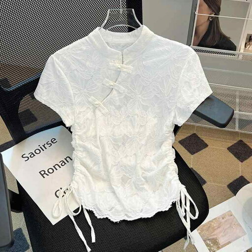 レディース ファッション 服 オシャレ カワイイ シンプル 大人カワイイ 大きいサイズ 秋 襟 プレート ボタン 半袖 T シャツ ハイウエスト チャイナ トップス レディース ファッション 服 オシャレ カワイイ シンプル 大人カワイイ 大きいサイズ 秋 襟 プレート ボタン 半袖 T シャツ ハイウエスト チャイナ トップス