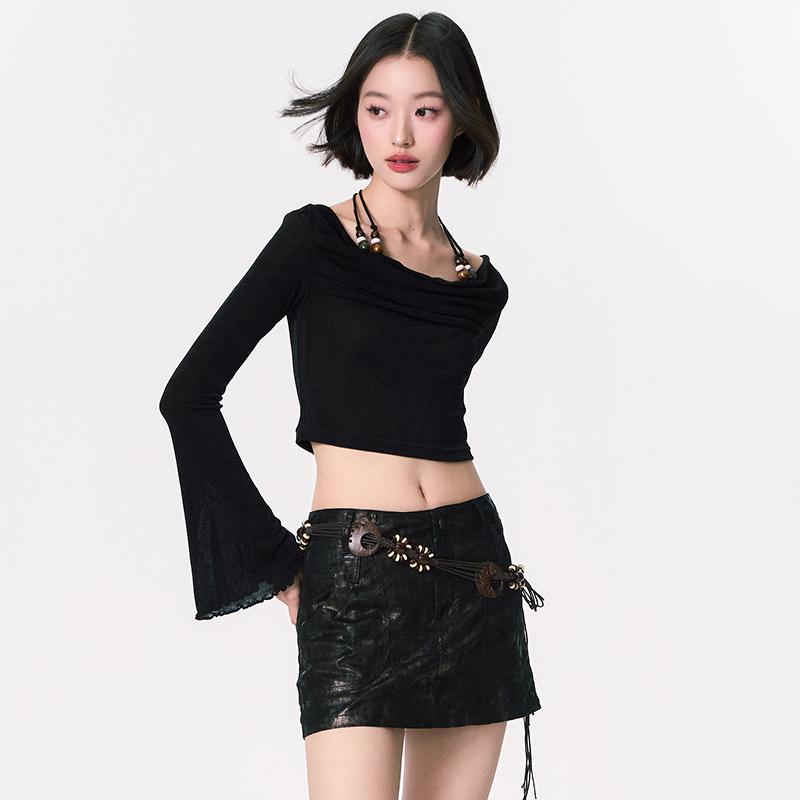 レディース ファッション 服 オシャレ カワイイ シンプル 大人カワイイ 大きいサイズ ビーズ ストラップ スカート 秋 ヒップ カバー