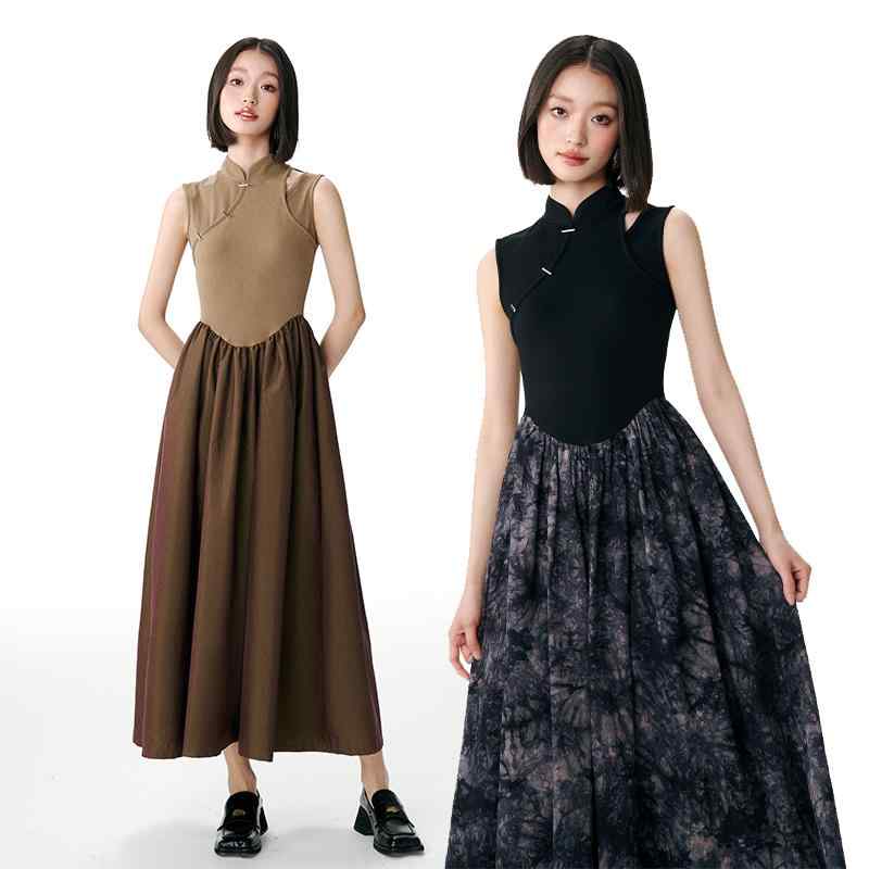 レディース ファッション 服 オシャレ カワイイ シンプル 大人カワイイ 大きいサイズ ノースリーブ ドレス スカート 秋 ロング