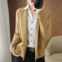 レディース ファッション 服 オシャレ カワイイ シンプル 大人カワイイ 大きいサイズ ウール コート 秋冬 スーツ カラー アウター トップス 無地 長袖 ニットカーディガン