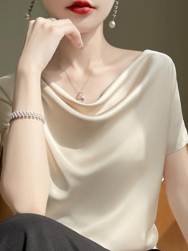 レディース ファッション 服 オシャレ カワイイ シンプル 大人カワイイ 大きいサイズ フレンチ サテン ..