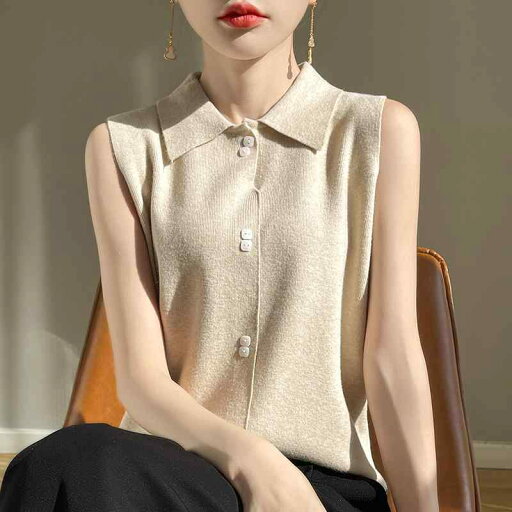 レディース ファッション 服 オシャレ カワイイ シンプル 大人カワイイ 大きいサイズ ウール フラット ニット シャツ カラー ノースリーブ セーター 秋 インナー レディース ファッション 服 オシャレ カワイイ シンプル 大人カワイイ 大きいサイズ ウール フラット ニット シャツ カラー ノースリーブ セーター 秋 インナー