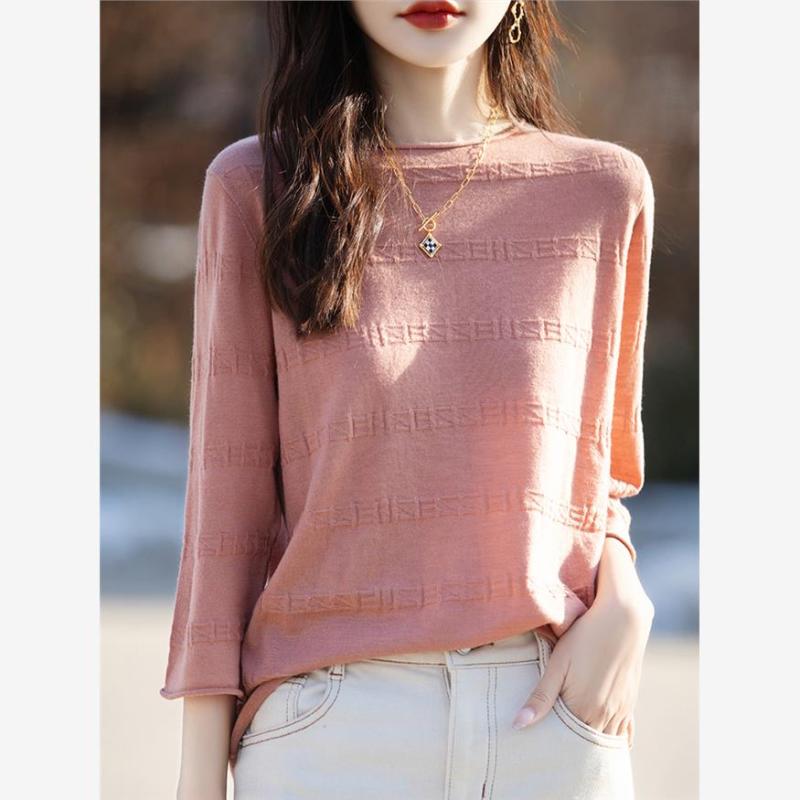 レディース ファッション 服 オシャレ カワイイ シンプル 大人カワイイ 大きいサイズ 七分袖 ニット セーター 薄手 …