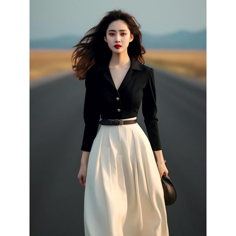 秋服 レディース ファッション オシャレ カワイイ シンプル 大人カワイイ 大きいサイズ フレンチ ハイエンド スーツ スカート 通勤ウェア 秋 コーデ