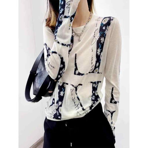 秋服 レディース ファッション オシャレ カワイイ シンプル 大人カワイイ 大きいサイズ プリント セーター T シャツ 長袖 スリミング 極薄 ウール 秋服 レディース ファッション オシャレ カワイイ シンプル 大人カワイイ 大きいサイズ プリント セーター T シャツ 長袖 スリミング 極薄 ウール