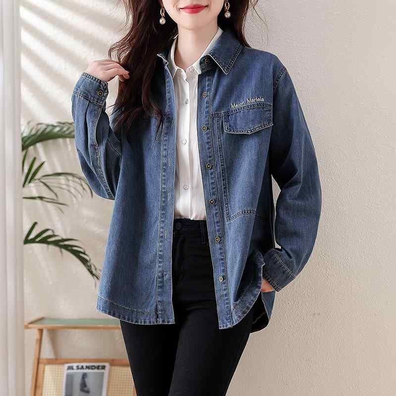 秋服 レディース ファッション オシャレ カワイイ シンプル 大人カワイイ 大きいサイズ デニム シャツ ジャケット 春秋 トップス 薄手 シャツ