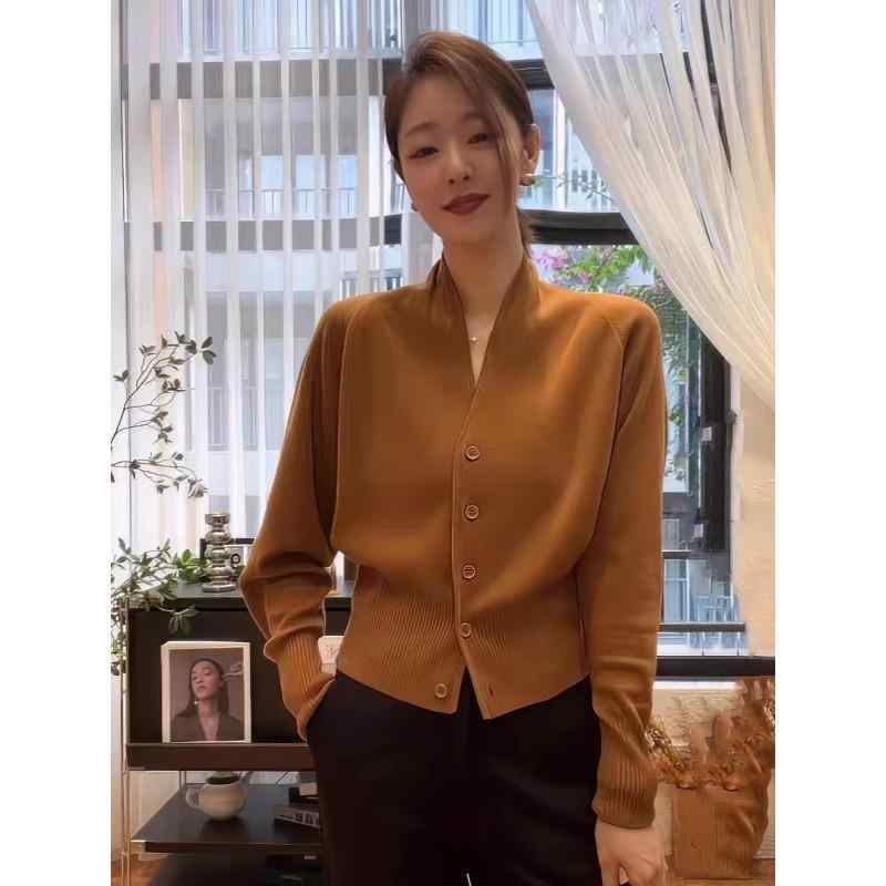 秋服 レディース ファッション オシャレ カワイイ シンプル 大人カワイイ 大きいサイズ Vネック ニット カーディガン セーター 秋 単品 ブレスト 長袖 トップス