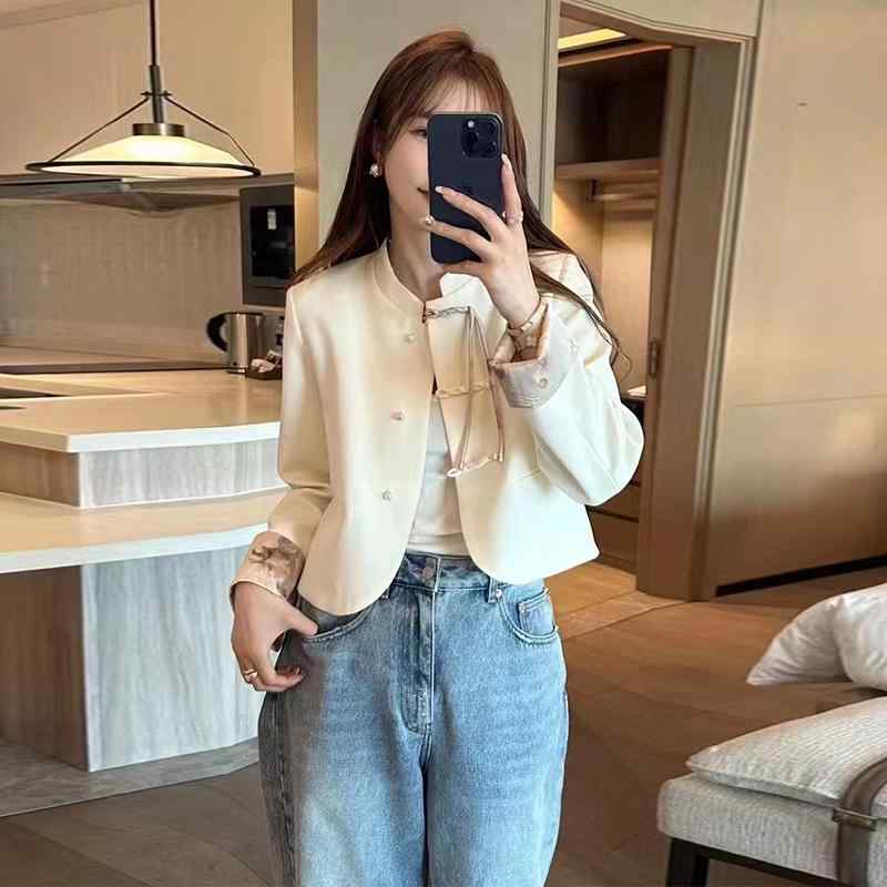 乐天商城 - 秋服 レディース ファッション オシャレ カワイイ シンプル 大人カワイイ 大きいサイズ ボタン コート ハイエンド エレガント トップス