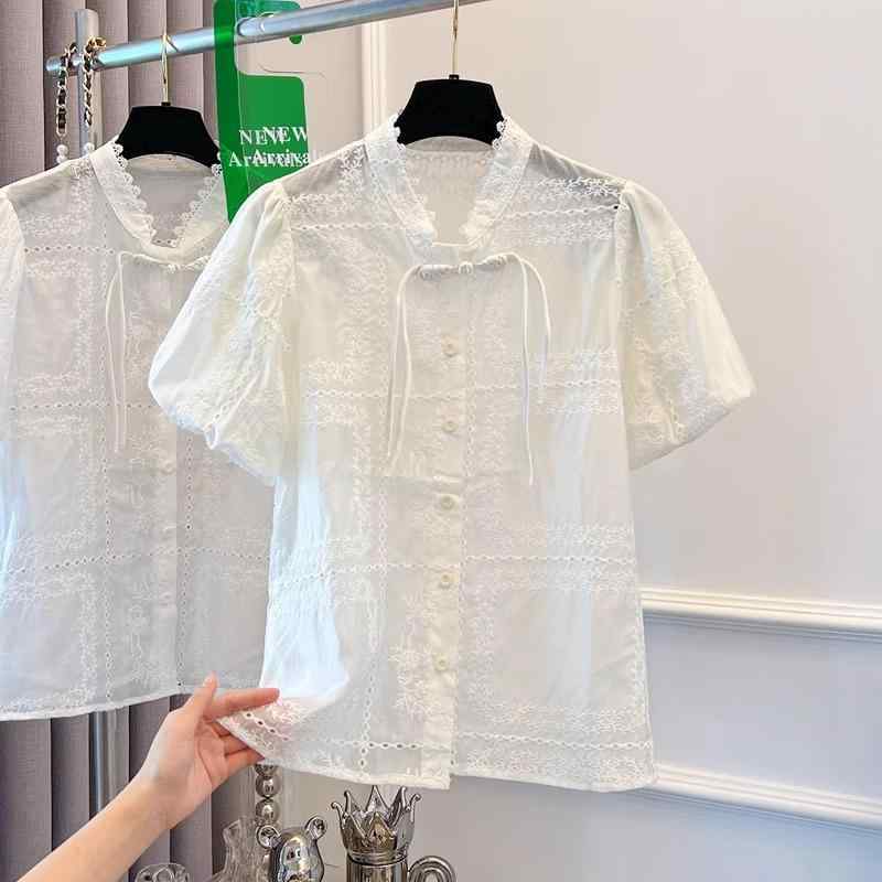 Rakuten - 秋服 レディース ファッション オシャレ カワイイ シンプル 大人カワイイ 大きいサイズ パフスリーブ ボタン シャツ トップス 秋 シフォン シャツ