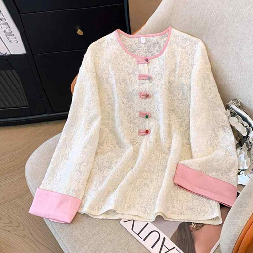 秋服 レディース ファッション オシャレ カワイイ シンプル 大人カワイイ 大きいサイズ レース ラウンドネック シャツ 春秋 シック 長袖 トップス 秋服 レディース ファッション オシャレ カワイイ シンプル 大人カワイイ 大きいサイズ レース ラウンドネック シャツ 春秋 シック 長袖 トップス