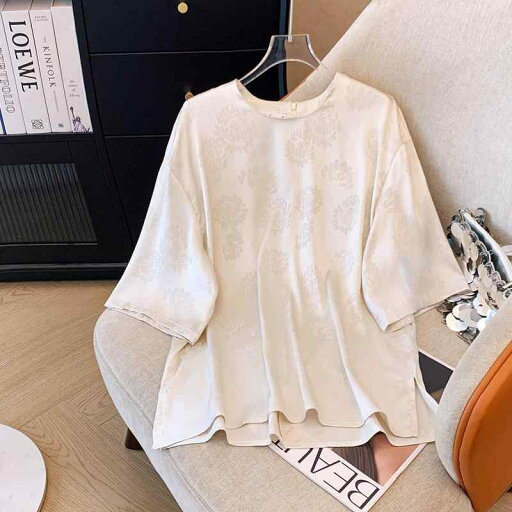 秋服 レディース ファッション オシャレ カワイイ シンプル 大人カワイイ 大きいサイズ ジャカード アセテート 半袖 シャツ 秋服 レディース ファッション オシャレ カワイイ シンプル 大人カワイイ 大きいサイズ ジャカード アセテート 半袖 シャツ