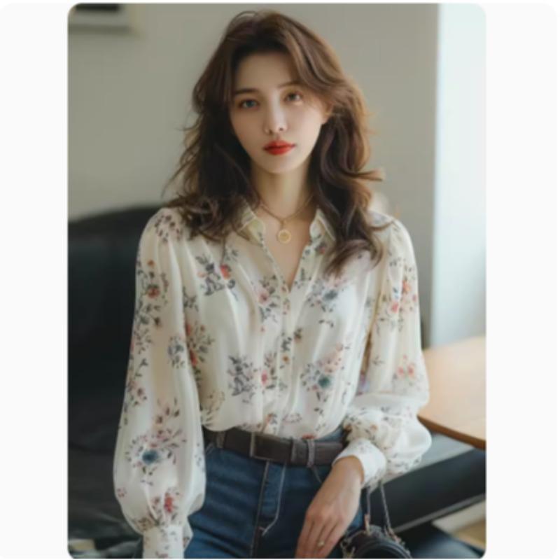 秋服 レディース ファッション オシャレ カワイイ シンプル 大人カワイイ 大きいサイズ 花柄 日焼け防止 服 通勤ウェア クール ハイエンド トップス シャツ