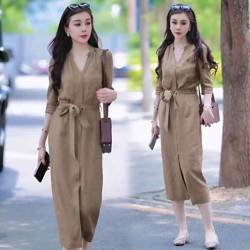 秋服 レディース ファッション オシャレ カワイイ シンプル 大人カワイイ 大きいサイズ 秋 フレンチ ロング スカート スリム ドレス