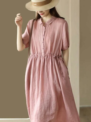 秋服 レディース ファッション オシャレ カワイイ シンプル 大人カワイイ 大きいサイズ レトロ コットンリネン 秋 半袖 ドレス レースアップ スリム シャツ ミドル丈 スカート 秋服 レディース ファッション オシャレ カワイイ シンプル 大人カワイイ 大きいサイズ レトロ コットンリネン 秋 半袖 ドレス レースアップ スリム シャツ ミドル丈 スカート