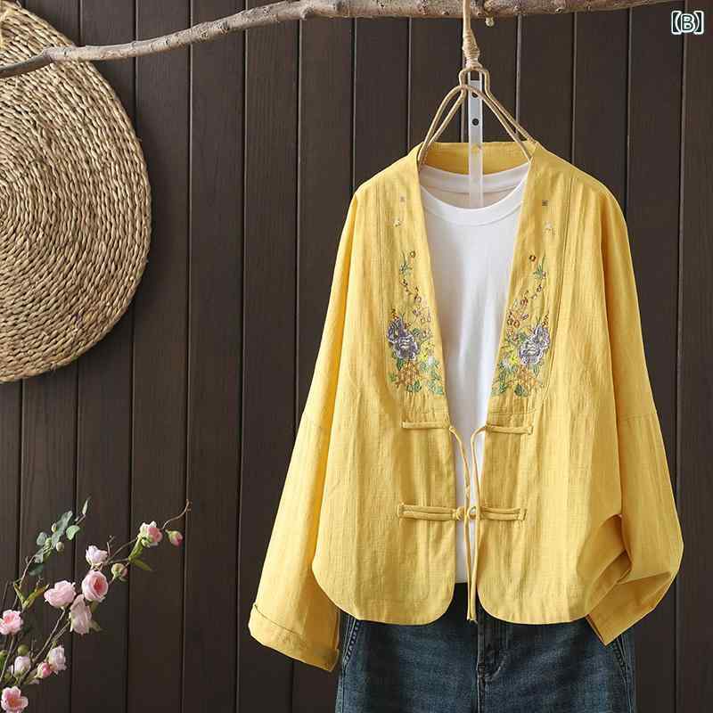 秋服 レディース ファッション オシャレ カワイイ シンプル 大人カワイイ 大きいサイズ ディスク ボタン ジャカード Vネック シャツ 秋 仏教 茶道 スーツ カーディガン ジャケット