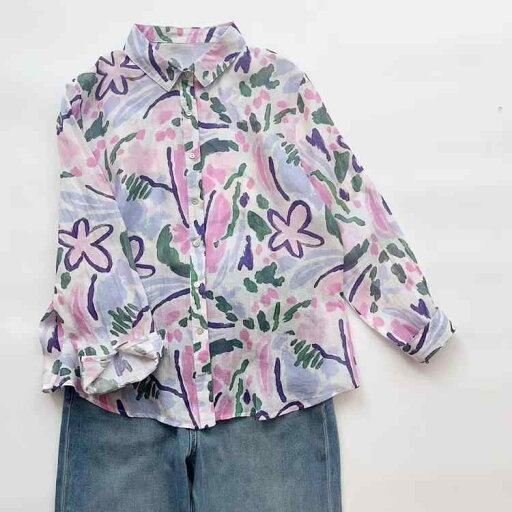 秋服 レディース ファッション オシャレ カワイイ シンプル 大人カワイイ 大きいサイズ カラフル プリント シャツ 秋 長袖 カジュアル レイヤリング トップス 秋服 レディース ファッション オシャレ カワイイ シンプル 大人カワイイ 大きいサイズ カラフル プリント シャツ 秋 長袖 カジュアル レイヤリング トップス