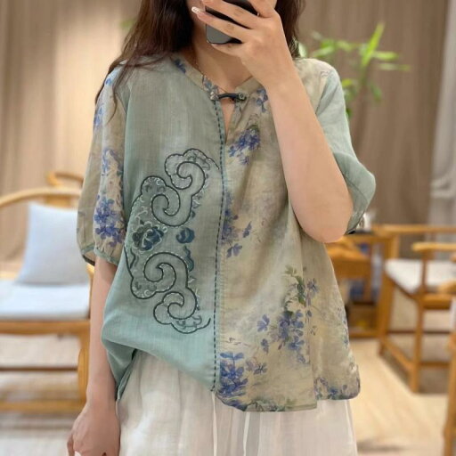 秋服 レディース ファッション オシャレ カワイイ シンプル 大人カワイイ 大きいサイズ フラッシュ エスニック プリント ラミー 半袖 シャツ 秋 リネン シャツ トップス 秋服 レディース ファッション オシャレ カワイイ シンプル 大人カワイイ 大きいサイズ フラッシュ エスニック プリント ラミー 半袖 シャツ 秋 リネン シャツ トップス