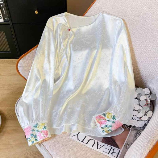 秋服 レディース ファッション オシャレ カワイイ シンプル 大人カワイイ 大きいサイズ ジャカード シャツ 春秋 漢服 唐 スーツ スカート トップス インナー シャツ 秋服 レディース ファッション オシャレ カワイイ シンプル 大人カワイイ 大きいサイズ ジャカード シャツ 春秋 漢服 唐 スーツ スカート トップス インナー シャツ