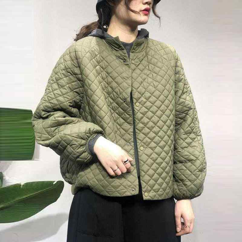 秋服 レディース ファッション オシャレ カワイイ シンプル 大人カワイイ 大きいサイズ レトロ スタンドカラー 軽 暖かい 綿 コート 冬 コットンコート(4.0)