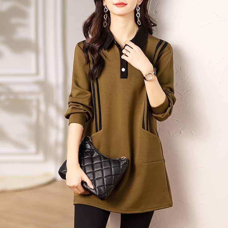 秋服 レディース ファッション オシャレ カワイイ シンプル 大人カワイイ 大きいサイズ ミドル丈 フード付き スウェット シャツ 春秋冬 ゆったり スタイリッシュ トップス