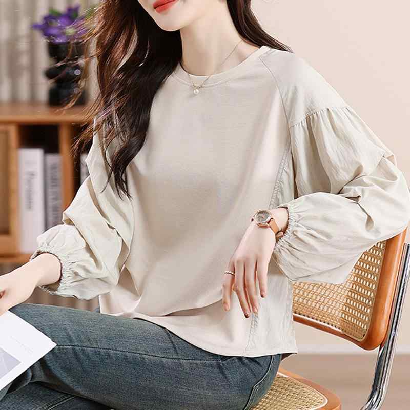 秋服 レディース ファッション オシャレ カワイイ シンプル 大人カワイイ 大きいサイズ 長袖 T シャツ 春秋 フェイク ツーピース ゆったり トップス