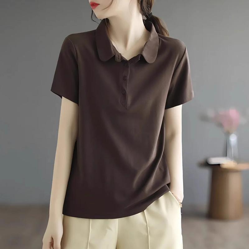 秋服 レディース ファッション オシャレ カワイイ シンプル 大人カワイイ 大きいサイズ 綿 半袖 T シャツ 秋 スリム ぴったり フィット トップス