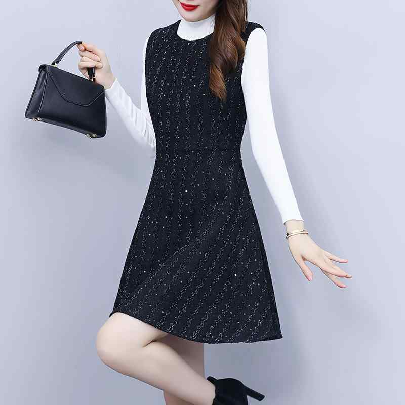 秋服 レディース ファッション オシャレ カワイイ シンプル 大人カワイイ 大きいサイズ ウール ベスト ドレス ミディ ロング スカート セット