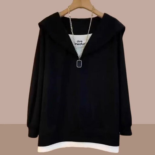 秋服 レディース ファッション オシャレ カワイイ シンプル 大人カワイイ 大きいサイズ スウェット シャツ フェイク ツーピース トップス スリム 秋服 レディース ファッション オシャレ カワイイ シンプル 大人カワイイ 大きいサイズ スウェット シャツ フェイク ツーピース トップス スリム