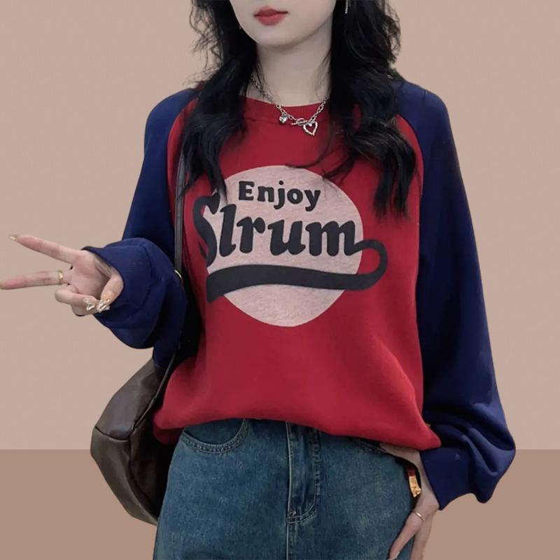 秋服 レディース ファッション オシャレ カワイイ シンプル 大人カワイイ 大きいサイズ スウェット シャツ ラウンドネック 長袖 トップス