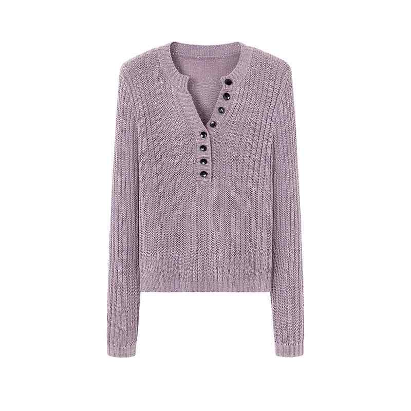 秋服 レディース ファッション オシャレ カワイイ シンプル 大人カワイイ 大きいサイズ スパンコール Vネック 長袖 ニット シャツ 秋 ..