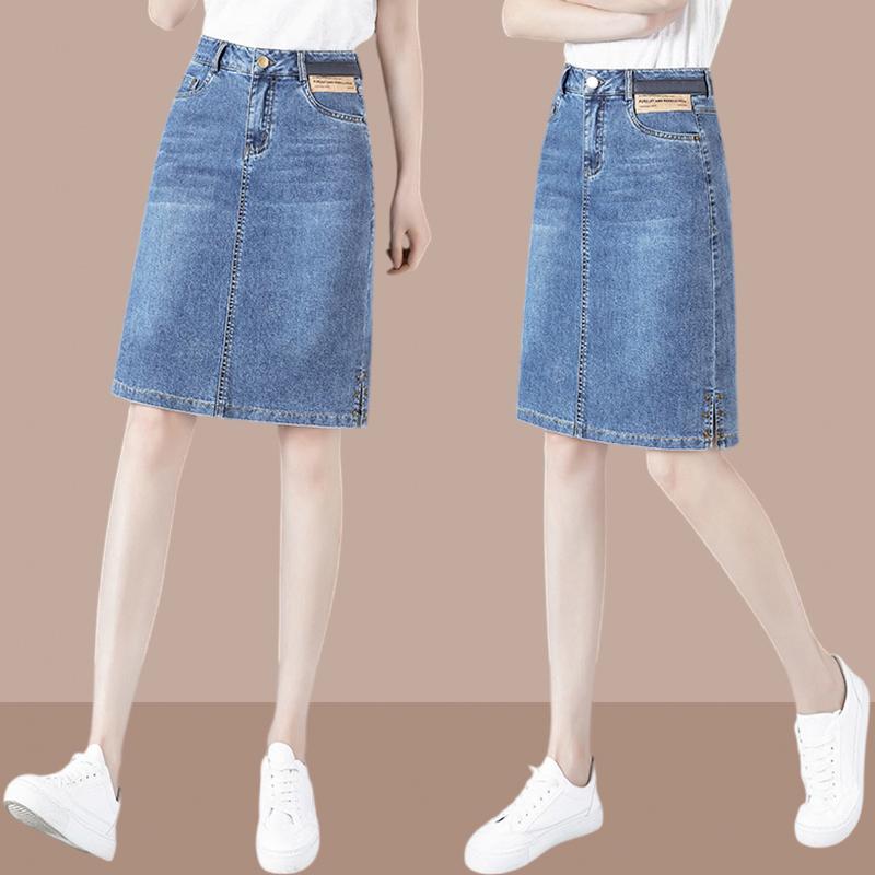 秋服 レディース ファッション オシャレ カワイイ シンプル 大人カワイイ 大きいサイズ デニム スカート 春　秋秋 ハイウエスト スリム スリット Aライン