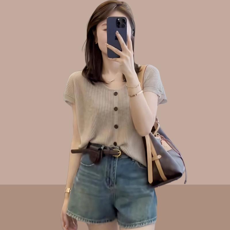 秋服 レディース ファッション オシャレ カワイイ シンプル 大人カワイイ 大きいサイズ 半袖 セーター 秋 T シャツ 薄手 トップス