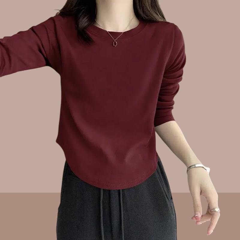 Rakuten - 秋服 レディース ファッション オシャレ カワイイ シンプル 大人カワイイ 大きいサイズ 長袖 T シャツ ボディウェア