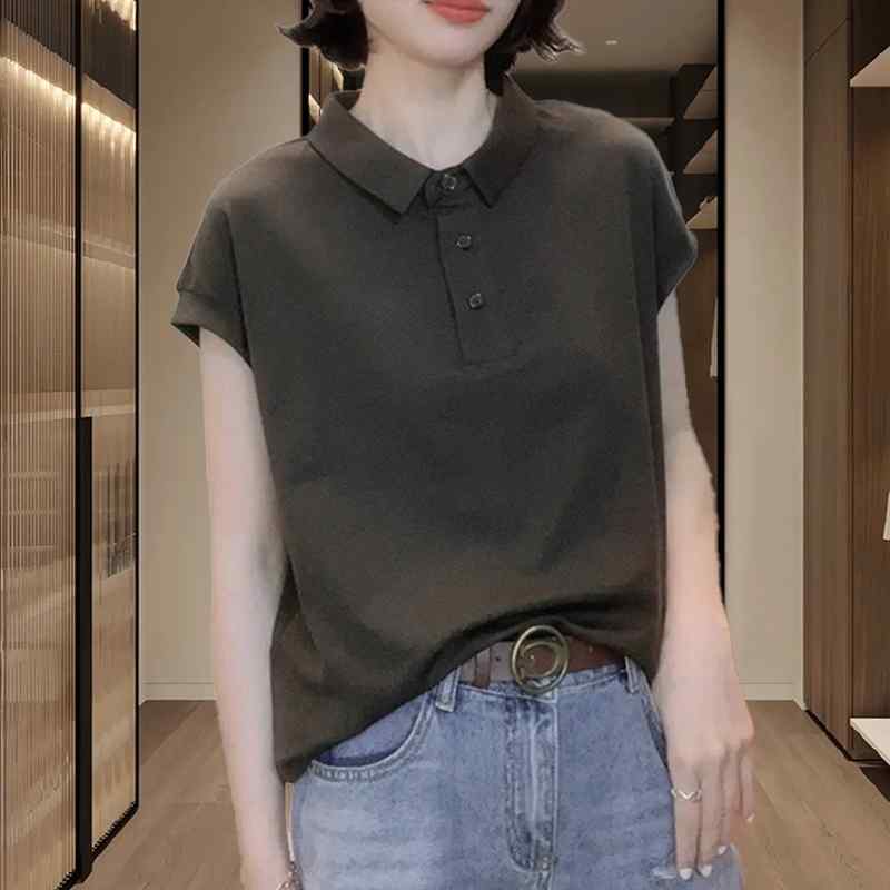 秋服 レディース ファッション オシャレ カワイイ シンプル 大人カワイイ 大きいサイズ 服 綿 半袖 T シャツ ポロ シャツ トップス