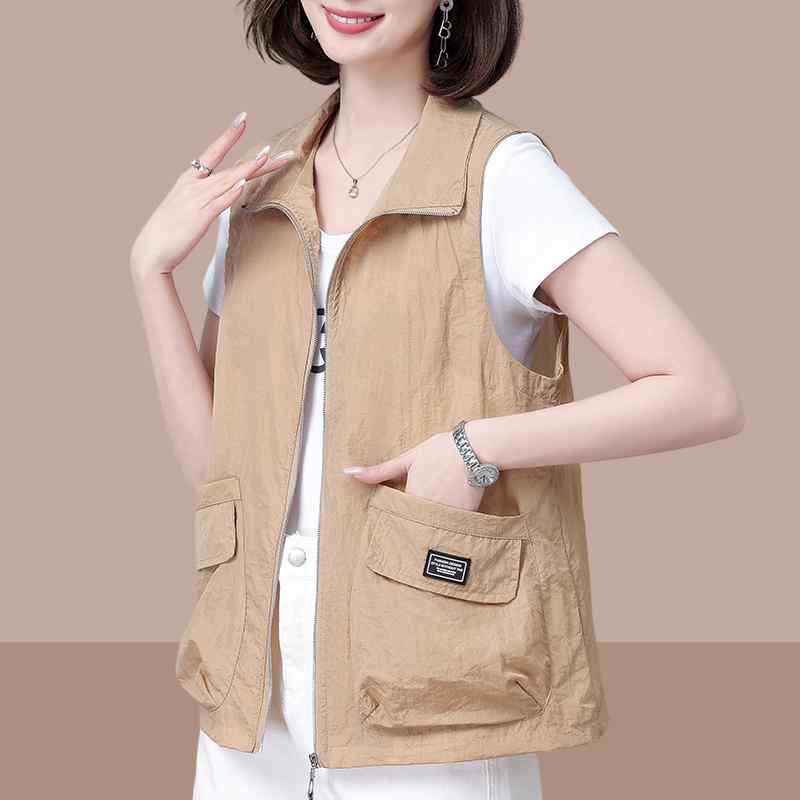 秋服 レディース ファッション オシャレ カワイイ シンプル 大人カワイイ 大きいサイズ チョッキ 秋 カジュアル 日焼け防止 ベスト