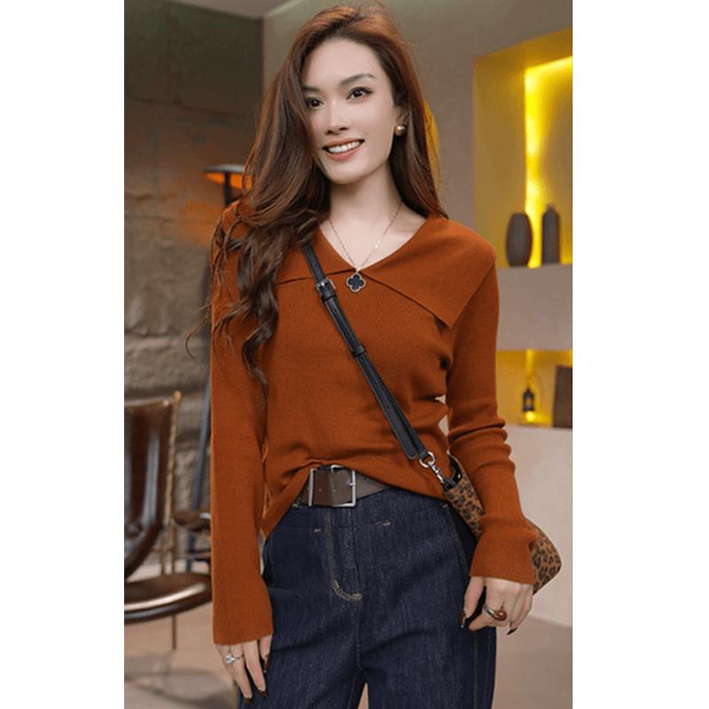 秋服 レディース ファッション オシャレ カワイイ シンプル 大人カワイイ 大きいサイズ 秋 スリムフィット 長袖 T シャツ トップス 西洋風 ハイエンド