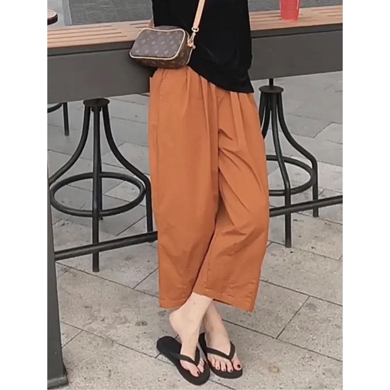 Nylon, Rayon, Polyester - 秋服 レディース ファッション オシャレ カワイイ シンプル 大人カワイイ 大きいサイズ カボチャ パンツ カジュアル 8分丈 スリム ワイド レッグ