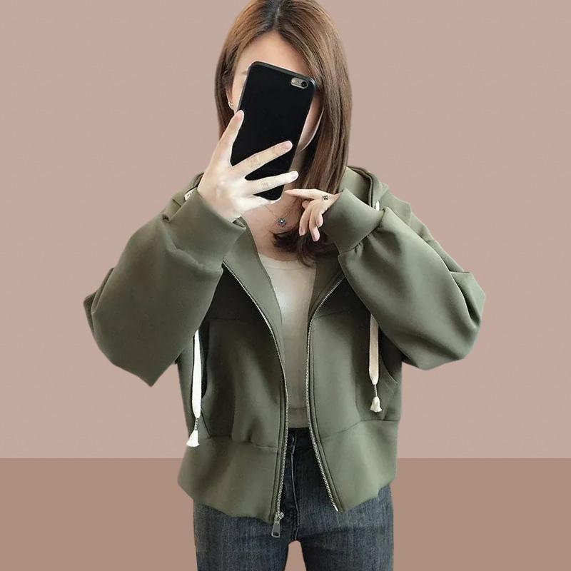 秋服 レディース ファッション オシャレ カワイイ シンプル 大人カワイイ 大きいサイズ フード付き トレーナー ジャケット 長袖 カーディガン トップス