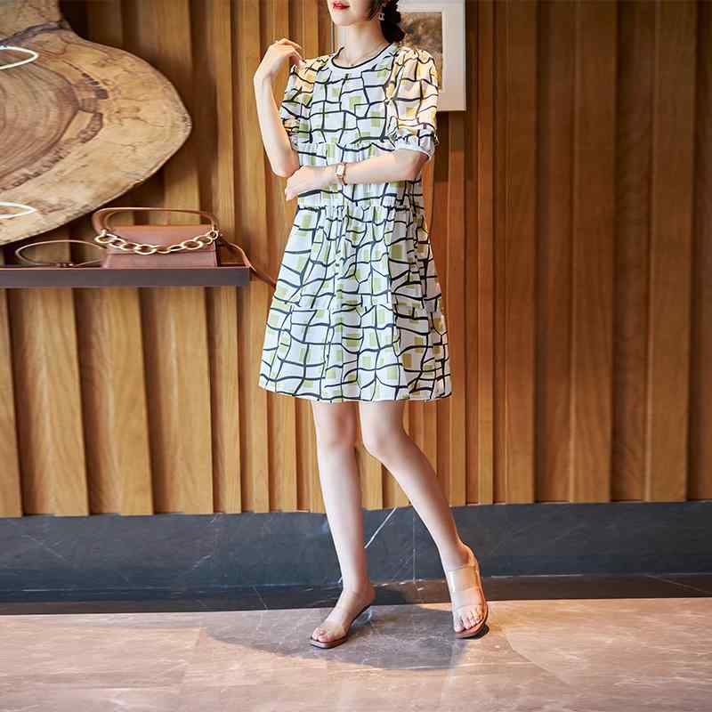 秋服 レディース ファッション オシャレ カワイイ シンプル 大人カワイイ 大きいサイズ 秋 韓国ファッション ドール スカート カジュアル プリント ドレス