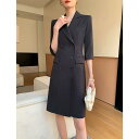 秋服 レディース ファッション オシャレ カワイイ シンプル 大人カワイイ 大きいサイズ スーツ スタイル ドレス 秋 ハイエンド ブラック スリム スカート クール ロイヤル スタイル