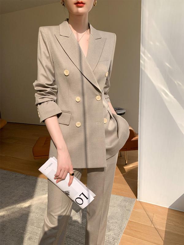 秋服 レディース ファッション オシャレ カワイイ シンプル 大人カワイイ 大きいサイズ カジュアル スーツ スタイル レトロ ハイエンド